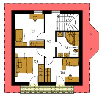 Floor plan of second floor - KLASSIK 139